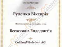 Сертификат стоматолога в Харькове, Руденко