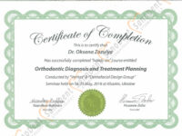 Сертификат врача стоматолога: Orthodontic Diagnosis and Treatment Planning