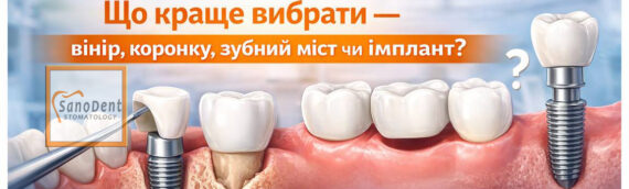Що вибрати — вінір, коронку, міст чи імплант?